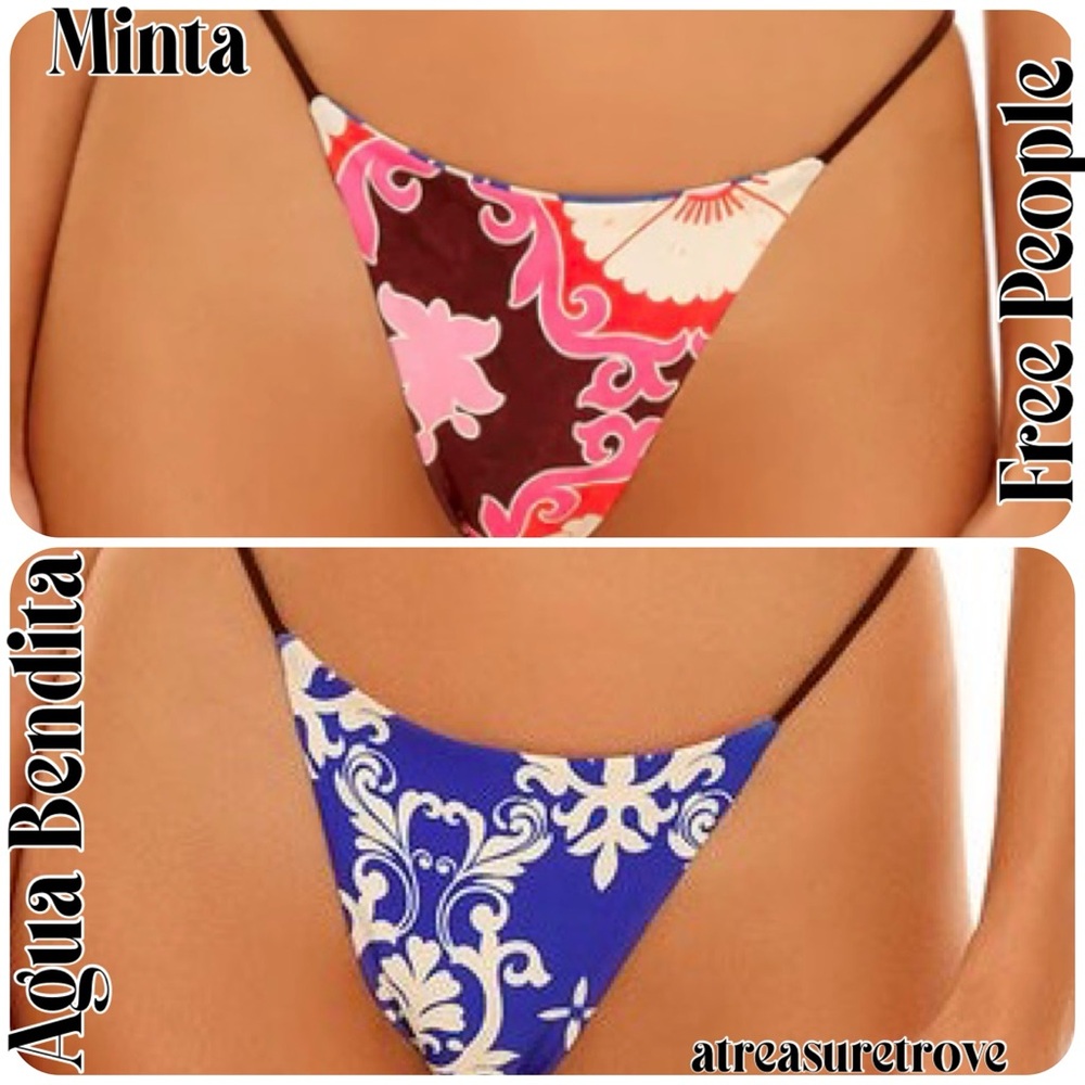Agua Bendita x Free People Minta Med Reversible Low Rise String Bikini Bottoms
